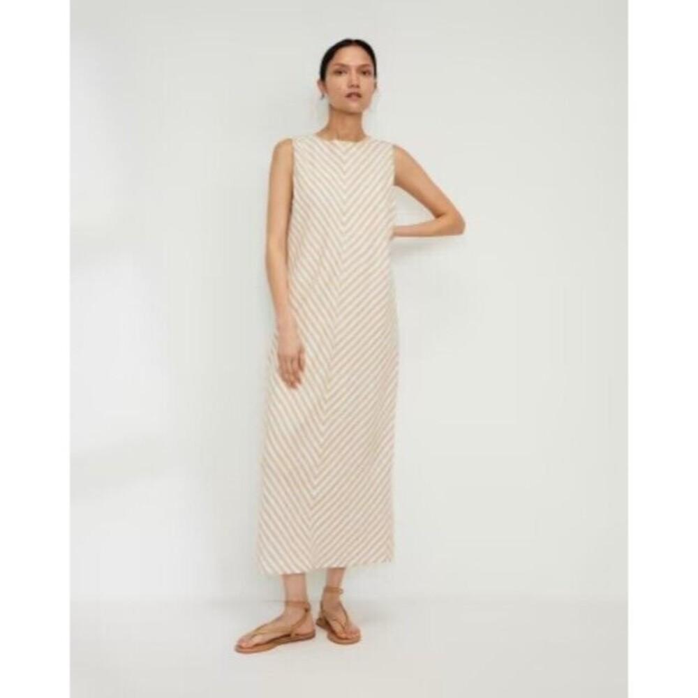 Everlane Cream Striped Maxi Dress